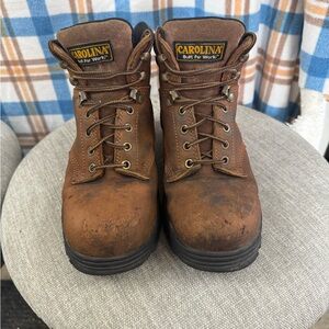 Carolina model CA3526, Men's Brown Work Boots, steel toe, Size 7D, waterproof